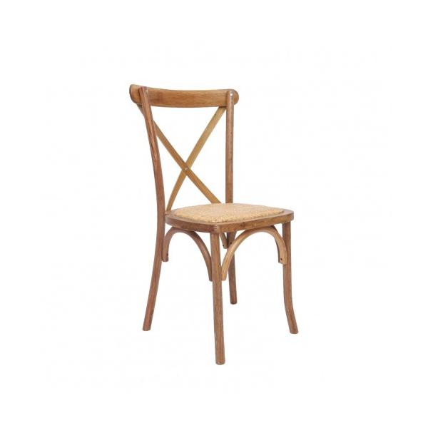 CHAISE BISTROT JOSEPHINE EN BOIS ET ASSISE EN ROTIN