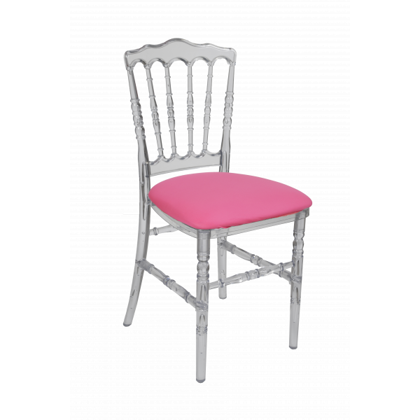 CHAISE NAPOLEON cristal fixe avec assise LYCRA ROSE FUCHSIA