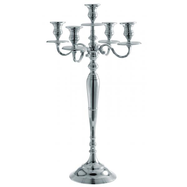 Candélabre/chandelier ALICE 5 branches H 75 cm alu brosse (hors bougie)